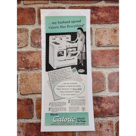 1950 Caloric Gas Range Happy Housewife Showing Off Kitchen Stove Vtg Print Ad - Picture 2 of 6